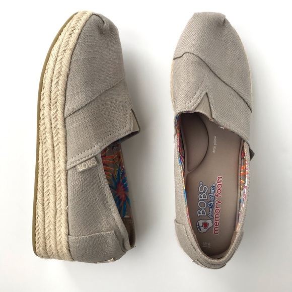 skechers bobs espadrille wedge slip-on